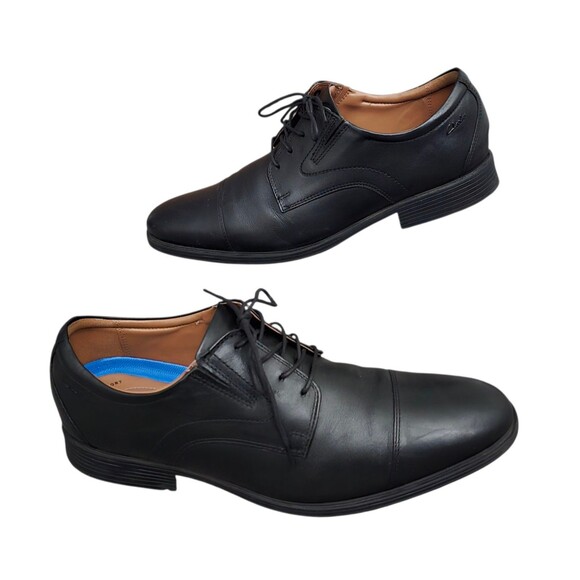 Clarks Whiddon Oxford Shoes Mens Size 13  Black Leather Cap Toe Lace Up Dress main image 7